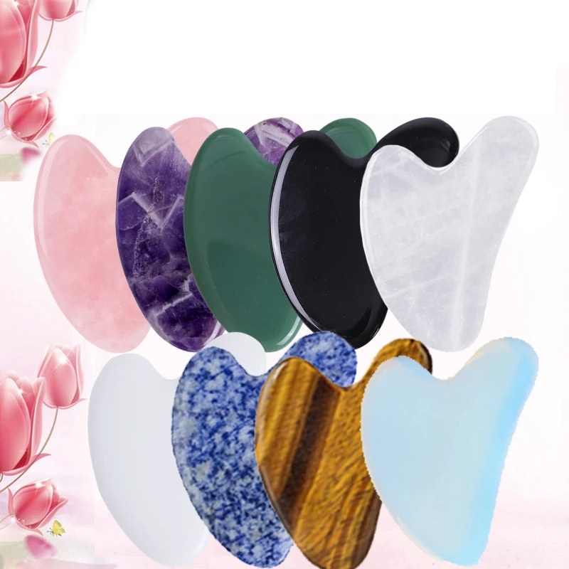 Jade Gua Sha Tool - Natural Jade Gua Sha Set, Quartzo