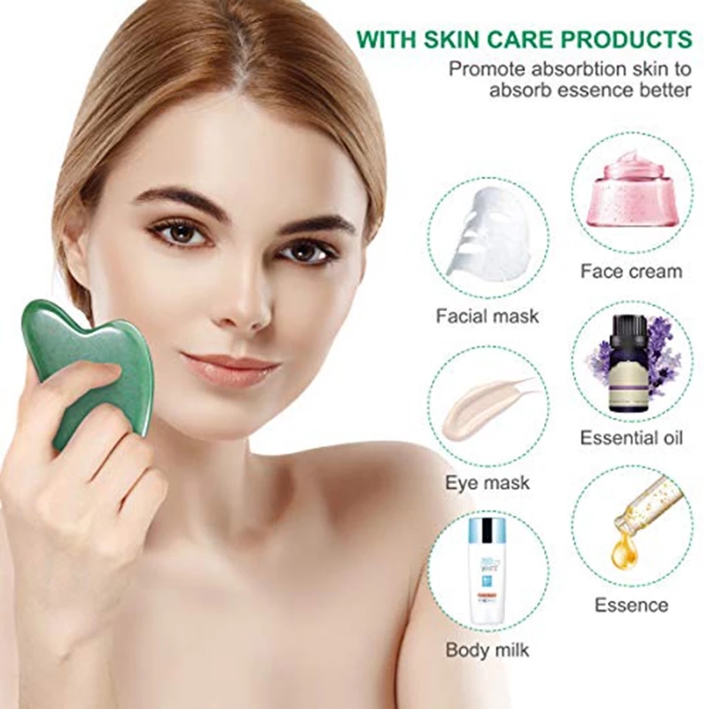 Natural Jade Gua Sha Set, Quar - Jade Gua Sha Tool avaliação e preço